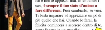 La felicità secondo Giancarlo Fornei. La felicità è uno stato d’animo: è data dal saper apprezzare quello che già hai...